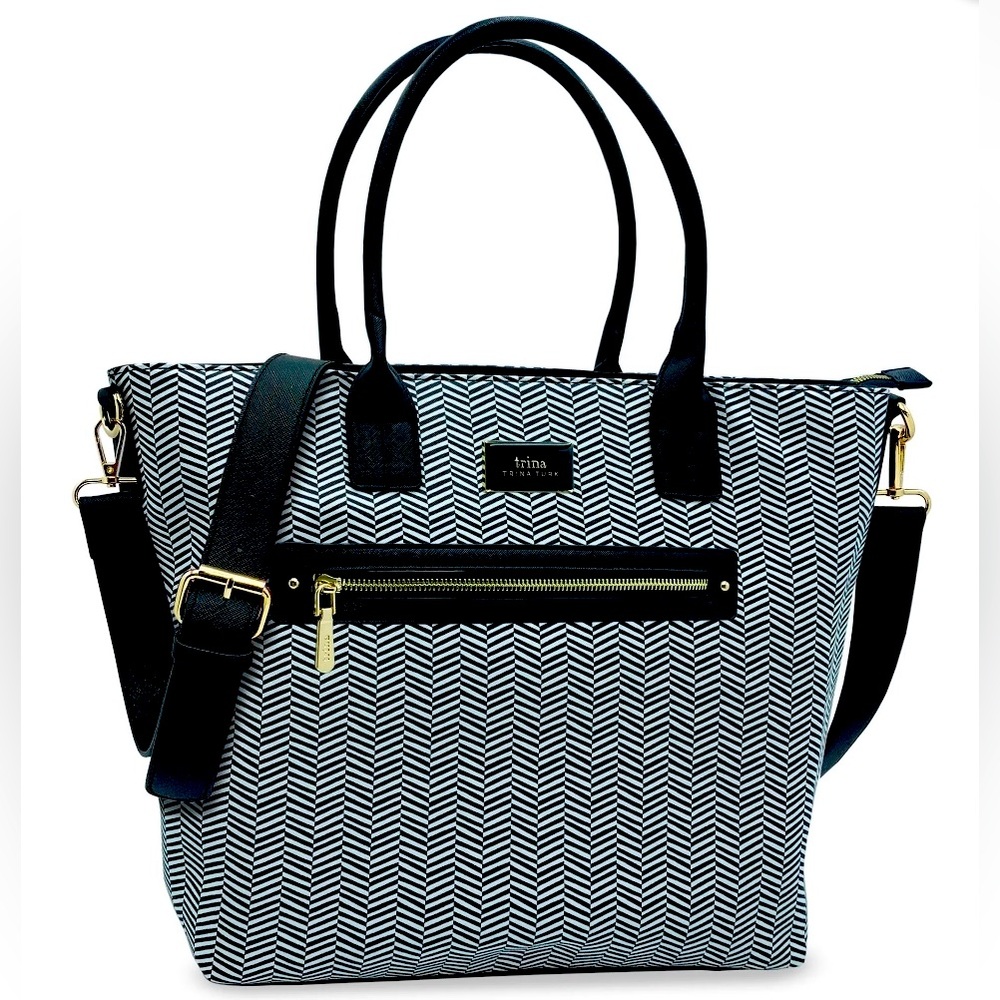 NWT Trina Turk black and white tote